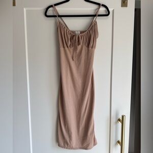 Olivia Rae Beige Gathered Top Dress